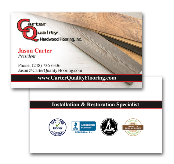 Carter Quality Flooring business card