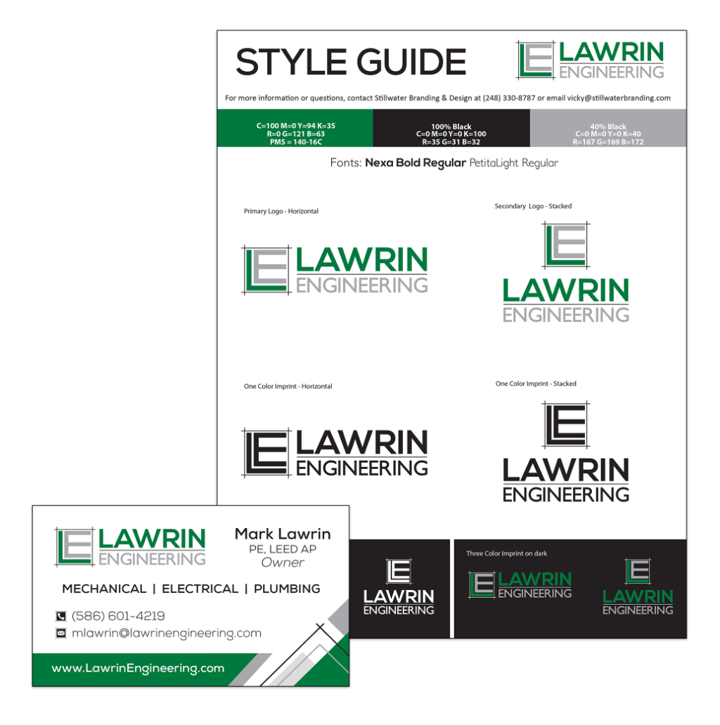 business cards (Mark Lawrin), style guide